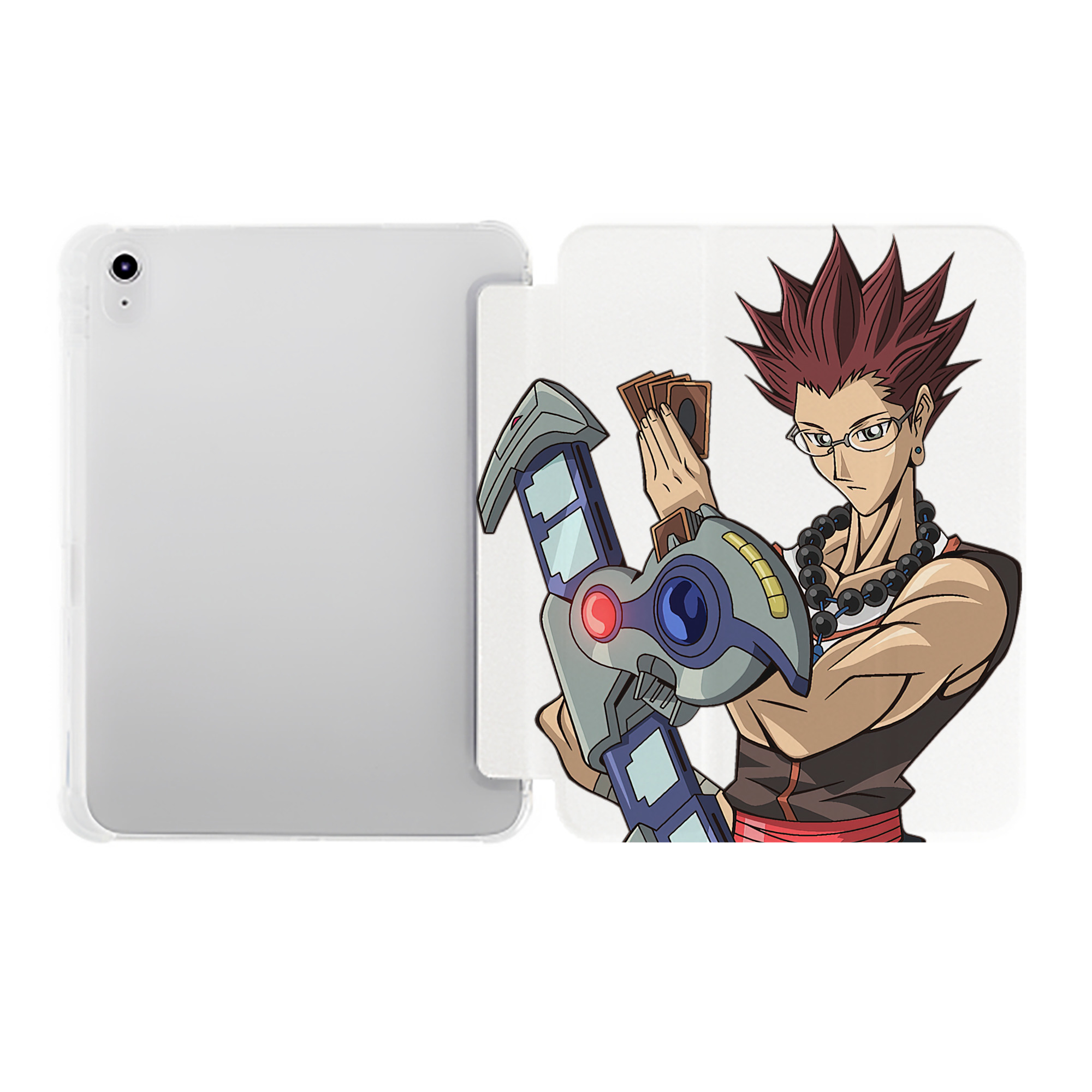 （画像用） 遊☆戯☆王 Yu-Gi-Oh! IPad ケース ペン収納付き 三つ折りスタンド PUレザー×シリコン 対応機種9.5/10.5/10.9インチ